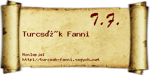 Turcsák Fanni névjegykártya