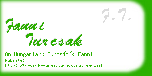 fanni turcsak business card